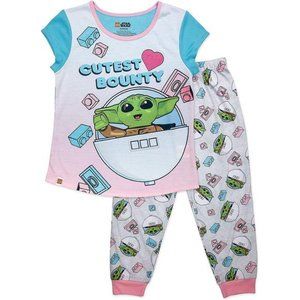LEGO Star Wars Baby Yoda Grogu 2 Piece Pajama Set, Girls 4/5 Blue